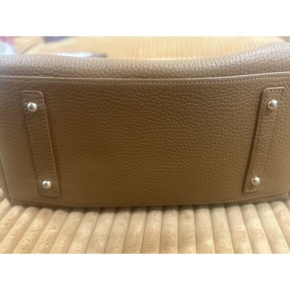 Dooney & Bourke Caramel Leather Pebble Grain Small Logo Lock Sac Hobo Bag - Picture 12 of 16